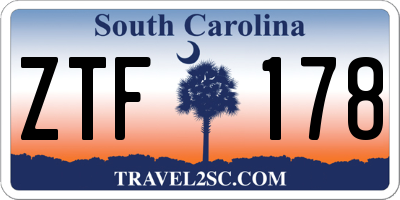 SC license plate ZTF178