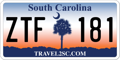 SC license plate ZTF181