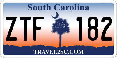 SC license plate ZTF182