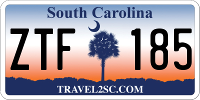 SC license plate ZTF185