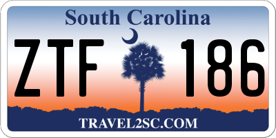 SC license plate ZTF186