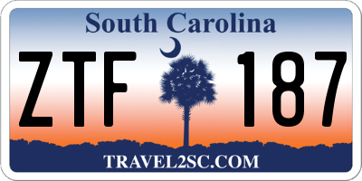 SC license plate ZTF187