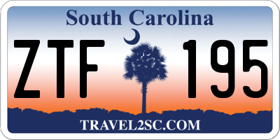SC license plate ZTF195