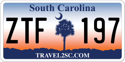 SC license plate ZTF197