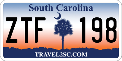 SC license plate ZTF198