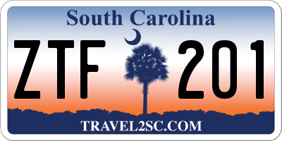 SC license plate ZTF201