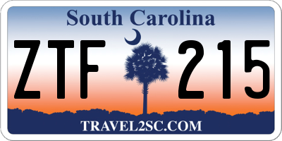 SC license plate ZTF215