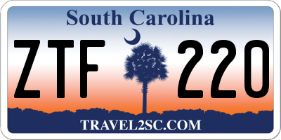 SC license plate ZTF220