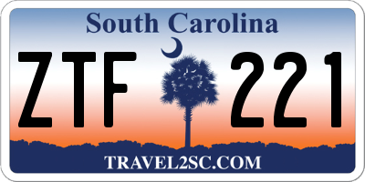 SC license plate ZTF221