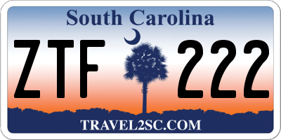 SC license plate ZTF222