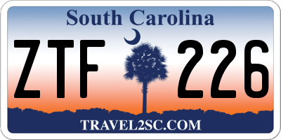 SC license plate ZTF226