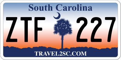 SC license plate ZTF227