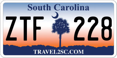 SC license plate ZTF228