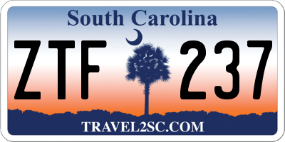 SC license plate ZTF237