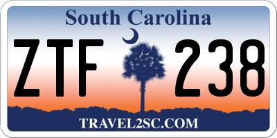 SC license plate ZTF238
