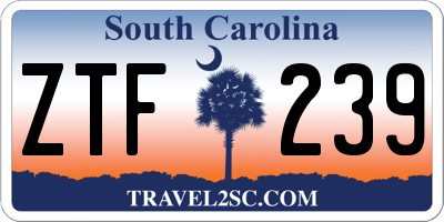 SC license plate ZTF239