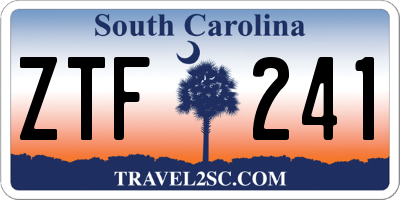 SC license plate ZTF241
