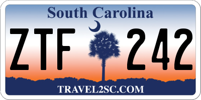 SC license plate ZTF242