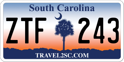 SC license plate ZTF243