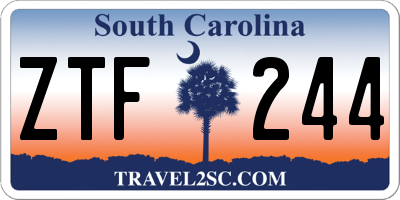 SC license plate ZTF244
