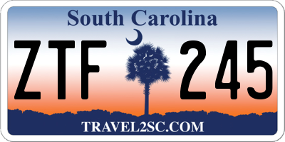 SC license plate ZTF245
