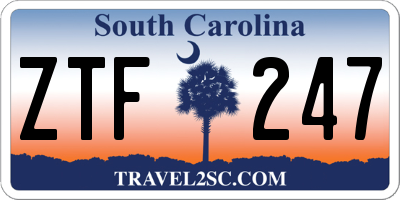 SC license plate ZTF247