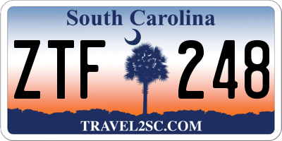 SC license plate ZTF248