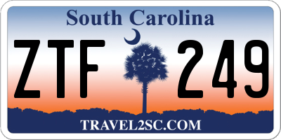 SC license plate ZTF249