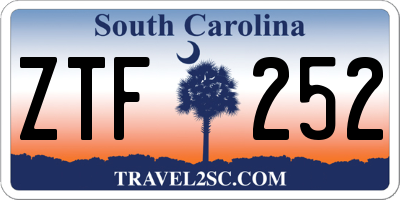 SC license plate ZTF252