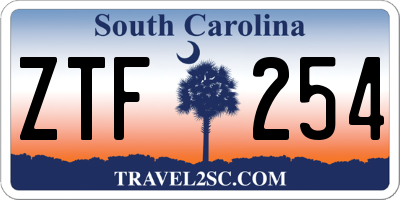 SC license plate ZTF254