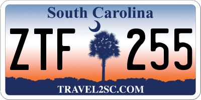 SC license plate ZTF255
