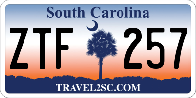 SC license plate ZTF257