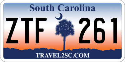 SC license plate ZTF261