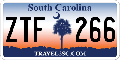 SC license plate ZTF266