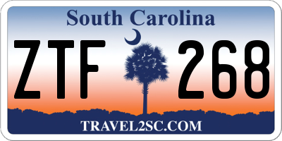 SC license plate ZTF268
