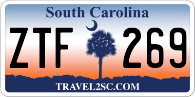 SC license plate ZTF269