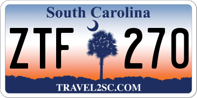 SC license plate ZTF270