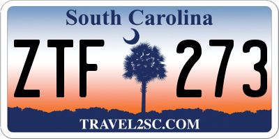 SC license plate ZTF273