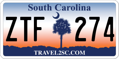 SC license plate ZTF274