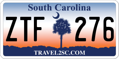 SC license plate ZTF276