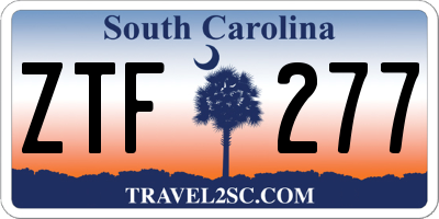 SC license plate ZTF277