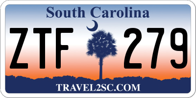 SC license plate ZTF279