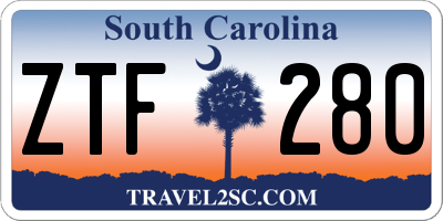 SC license plate ZTF280