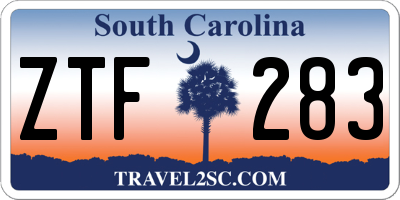 SC license plate ZTF283