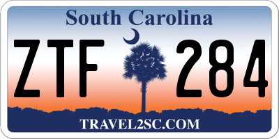 SC license plate ZTF284