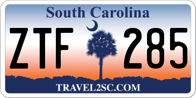 SC license plate ZTF285