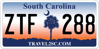 SC license plate ZTF288