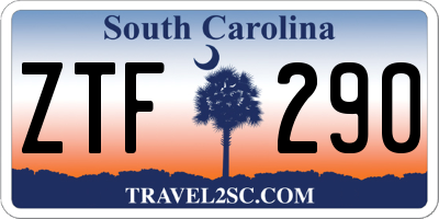 SC license plate ZTF290