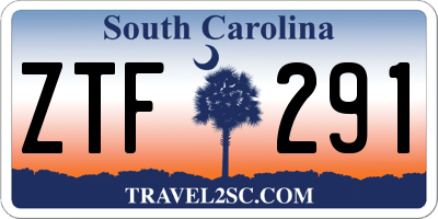 SC license plate ZTF291