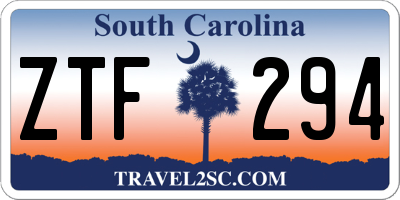 SC license plate ZTF294